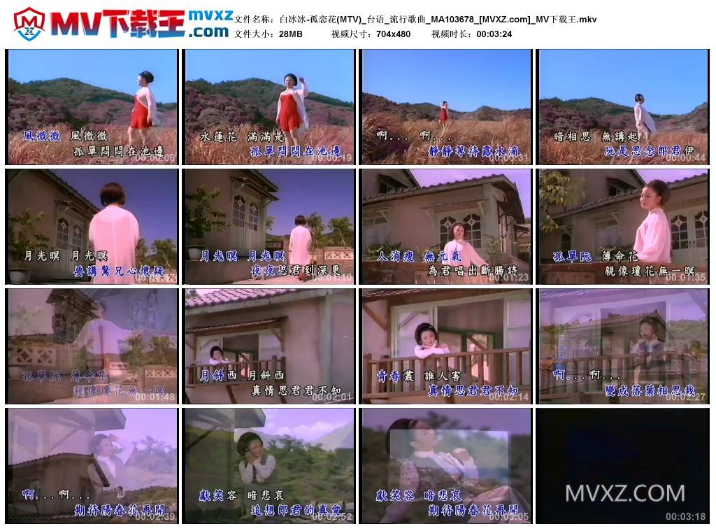 白冰冰-孤恋花(MTV)_台语_流行歌曲_MA103678